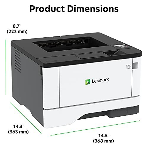 Lexmark B3442dw Monochrome Laser Printer with Full-Spectrum Security and Print Speed Up to 42 ppm(29S0300), Gray/White, Small