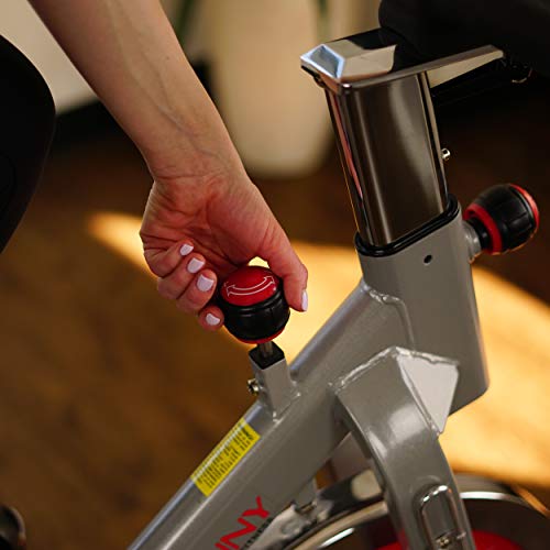 Sunny Health & Fitness Indoor Spin Bike Exercise Stationary Cycle Bike - SF-B1110S,Silver
