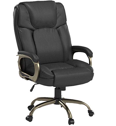Office Star Executive Big Man's Chair with Eco Leather Seat and Back, Espresso
