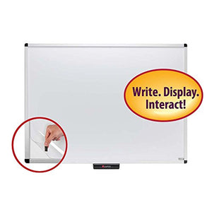 Justick by Smead, Premium Aluminum Frame Electro Dry-Erase Board with clear overlay, 48"W x 36"H, with Electro Surface Technology, White (02572)