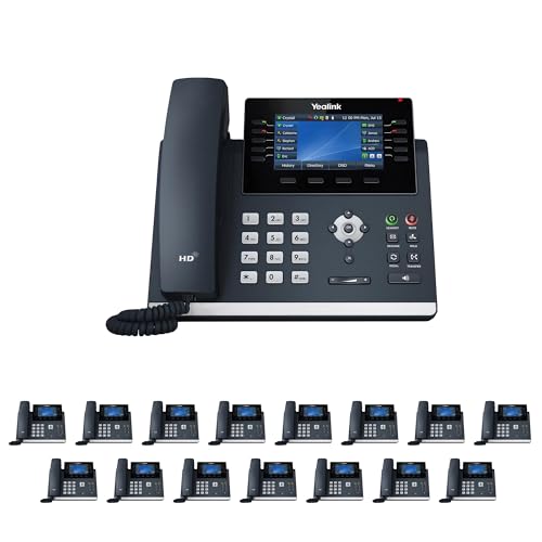 MM MISSION MACHINES Business Phone System Y200C: Yealink T46U Phones + Cloud Server + Free 3-Months Cloud Phone Service (16 Phone Bundle)