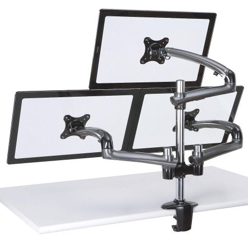 Cotytech Triple Monitor Desk Mount Spring Arm Grommet Base - Dark Gray (DM-GMT13-G50)