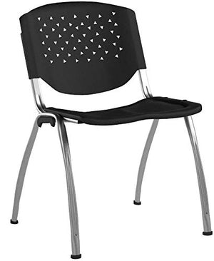 Flash Furniture HERCULES -5 Pack 880 lb. Capacity Black Plastic Stack Chair