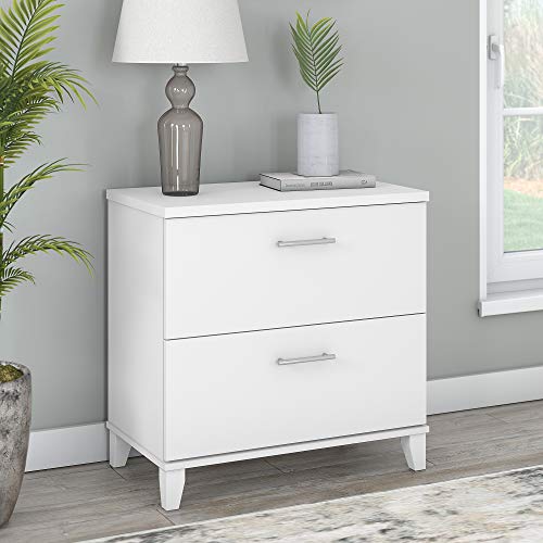 Bush Furniture Somerset 2-Drawer Lateral File Cabinet, White, 30-Inch