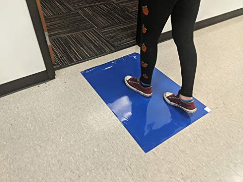 Clean Room Sticky Mats 4 Pads, 30 Sheets per Pad (Blue, 36" x 60")