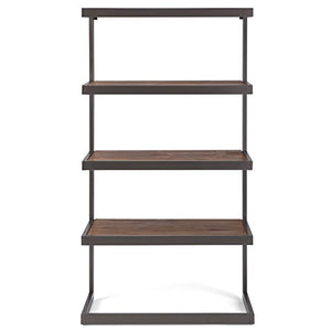 Simpli Home AXCERN-12 Erina Solid Acacia Wood and Metal 66 inch x 36 inch  Modern Industrial Bookcase in Rustic Natural Aged Brown