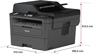 Brother MFC L2700 Series Compact Wireless Monochrome Laser All-in-One Printer - Print Copy Scan Fax - Mobile Printing - Auto Duplex Printing - Up to 32 Pages/Min - ADF - 2-line LCD (Renewed)
