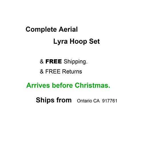 runner deer Complete Aerial Hoop Lyra Set-Hollow Powder-Coated Steel -25mm Thick,Include Lyra,Carabiners, Swivel, and Spanset (35"(90cm), Double tab)