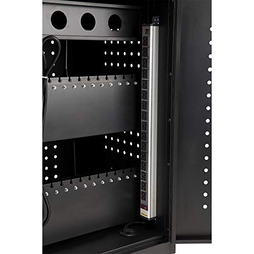 Fat Catalog 30-Bay Assembled Laptop/Tablet Charging Cart w/Double Pin Lock & Electric Compatible w/Chromebooks, iPad, Tablets & Laptop Computers (Assembled), Black (ALT-NOR1008-SO)