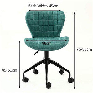 None Modern Fabric Swivel Chair with Wheels Adjustable Ergonomic Office Chair (Khaki)