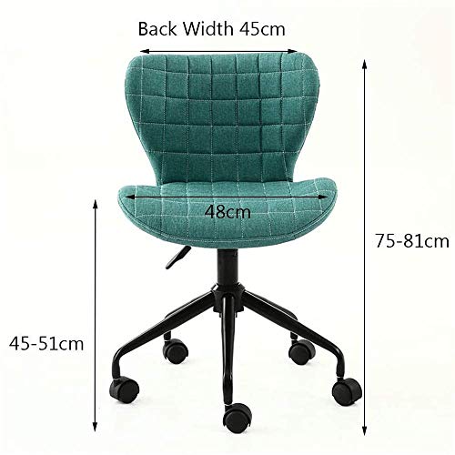 Modern Fabric Swivel Chair with Wheels Adjustable Ergonomic Office Chair (Khaki)