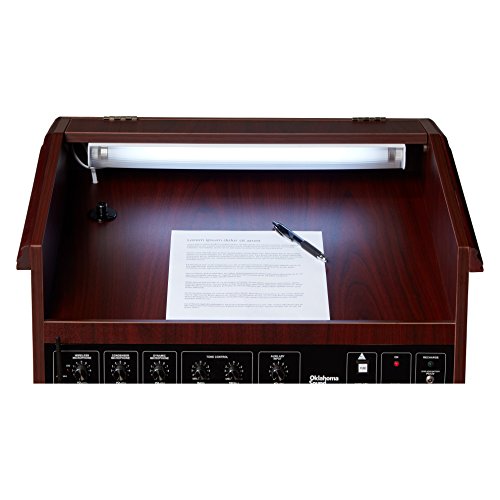 Oklahoma Sound 711-MY Prestige Floor Sound Lectern, 22" Width x 47" Height x 18" Depth, Mahogany