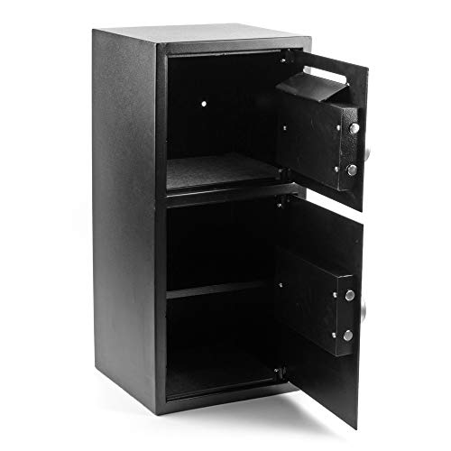 JYOSTORE Security Safe Box Safe Deposit Box with LCD Screen and Digital Lock, Digital Safe Box, with Two Keys,Carbon Steel Construction Great for Home, Hotel and Office