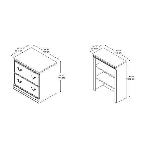 Bush Furniture Birmingham Lateral File Cabinet with Hutch in Harvest Cherry