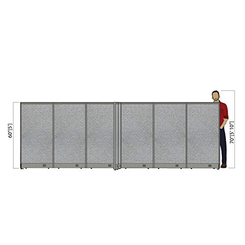 GOF Freestanding X-Shaped Office Partition - Large Fabric Room Divider Panel - 120"D x 180"W x 48"H