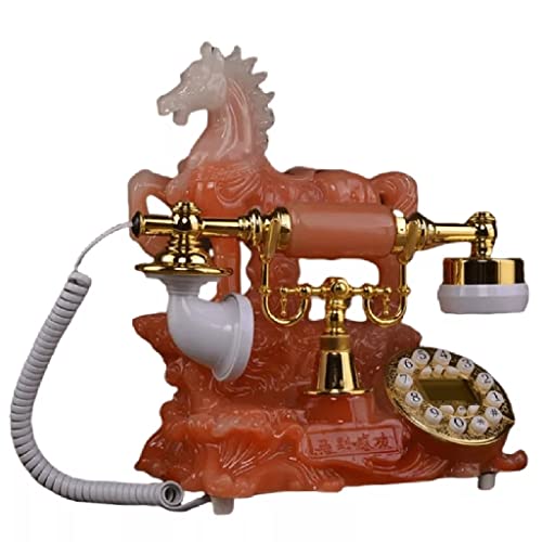 None Retro Fixed Telephone European Home Antique Horse Style Creative Office Wired Blue Backlight+Handsfree+Caller ID Landline Phone