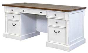 Martin Furniture IMDU680 Durham Double Pedestal Executive Desk, White