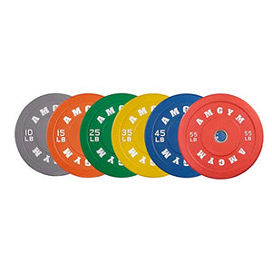 AMGYM Color Olympic Bumper Plate, Weights Plates, Bumper Weight Plate, Steel Insert, Strength Training(35LB,Pair)