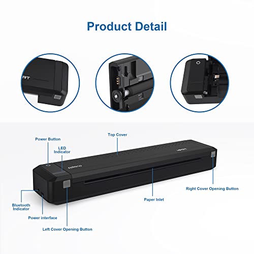 POLONO Label Printer - 150mm/s 4x6 Thermal Label Printer, POLONO MT800 Portable Printer, Support 8.5''×11'' Printer Paper, Support Android, iOS, Compatible with Amazon, Ebay, Etsy, Shopify and FedEx