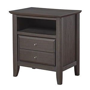 Modus Furniture 1X5781 City II Two-Drawer Nightstand, Basalt Gray