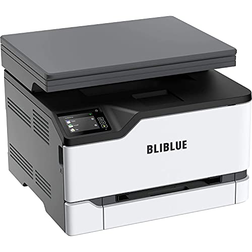 BLIBLUE Color Multifunction Laser Printer with Print, Copy, Scan, and Wireless Capabilities, Two-Sided Printing with Full-Spectrum Security and Prints Up to 24 ppm , White, Gray