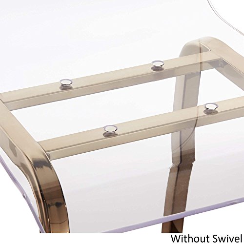 Inspire Q Bold Chrome 24" Miles Clear Acrylic Swivel High Back Bar Stools with Back (Set of 2) (Chrome, 24 Inches)