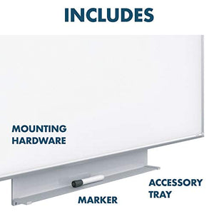 Quartet Whiteboard, Magnetic White Board, 50" x 28", Dry Erase Board, Superior Erasability, Porcelain Silhouette, Wide 16:9 Silver Frame (CP5028)