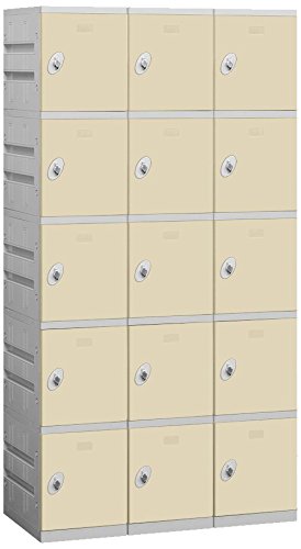 Salsbury Industries 95368TN-U Five Tier 38.25-Inch Wide 738.25-Inch High 18-Inch Deep Unassembled Plastic Locker, Tan Brown