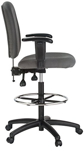 Harwick Ergonomic Contoured Drafting Chair With Arms - Gray