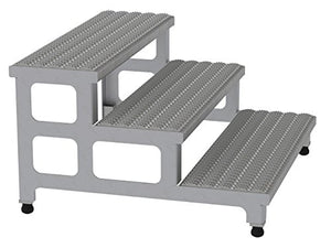 Vestil Stainless Steel Adjustable Step Mate Stand 3 Step - 500 Lb. Capacity