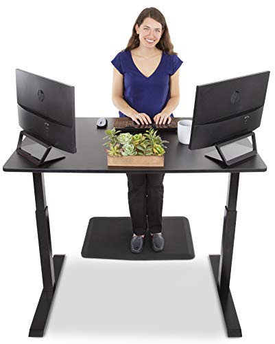 Stand Steady Tranzendesk Power 48 Inch Standing Desk  Electric, Height Adjustable, Sit to Stand Up Workstation  Quietly Go from Sitting to Standing w/Easy Tap Lever (27.5 x 47.5 / Black)