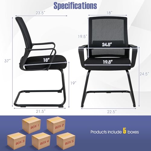 Giantex Office Guest Chair Set of 10 with Lumbar Support and Mesh Backrest