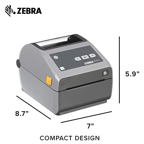 Zebra - ZD620d Direct Thermal Desktop Printer for Labels and Barcodes - Print Width 4 in - 203 dpi - Interface: Ethernet, Serial, USB - ZD62042-D01F00EZ (Renewed)