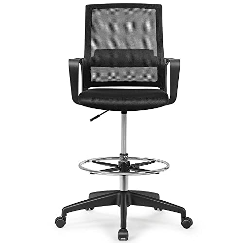 Drafting Chair Tall Office Chair for Standing Desk Adjustable Height w/Footrest