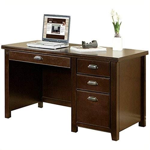 Martin Furniture TLC540 Tribeca Loft Cherry Single Pedestal Desk-Fully Assembled