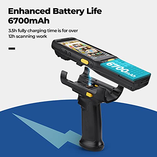 MUNBYN Barcode Scanner Android, Long Range Barcode Scanner, 2D Android 9.0 Scanner with Zebra 4750MR Scanner, IP67 Rugged Android Barcode Scanner NFC 4G WiFi for Inventory Warehouse