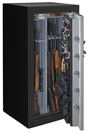 Stack-On TD-40-SB-C-S Total Defense 36-40 Gun Safe with Combination Lock, Matte Black/Silver