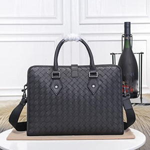 QWZYP Leather Men's Briefcase Leather Business Handbag Leather Shoulder Messenger Bag Computer Bag (Color : A, Size : 39 * 30cm)