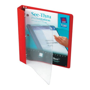 Avery See-Thru Binder with 1-Inch Round Ring, Red (10853)