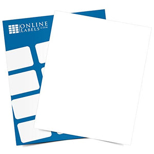 Waterproof Sticker Paper, White Matte, Comparable to Vinyl Inkjet, 500 Sheets, 8.5 x 11 Full Sheet Label, Inkjet Printers, Online Labels