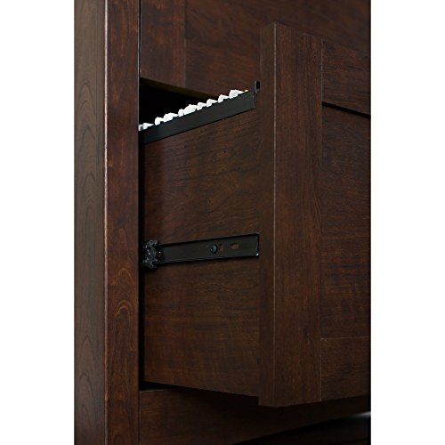 Bush Furniture Buena Vista L Shaped Desk with 6 Cube Bookcase in Madison Cherry