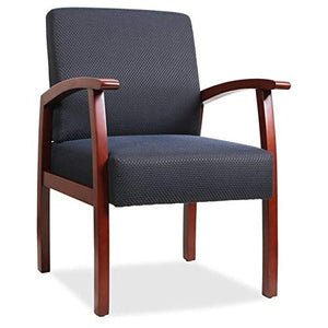 Lorell 68553 Guest Chairs, Midnight Blue/Cherry Frame, 24"x25"x35-1/2