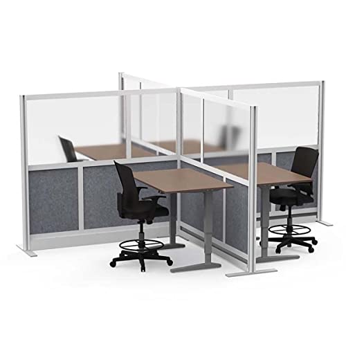 S Stand Up Desk Store Modular Office Partition | Flexible Panel Room Divider | Rearrangeable Sound Absorbent Screens | 70'' W x 48” H Starter Wall