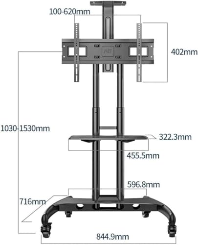 NSIBAN Rolling TV Cart Stand for 32-65 Inch TVs