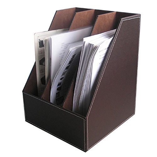 KINGFOM 8 PCS/set Office Desk Organizer, Files Holder Tray, Desk Drawer Cabinet, Stationery Organizer Box, Pen Pencil Holder, Tissue Box Cover etc.(Brown-T01)