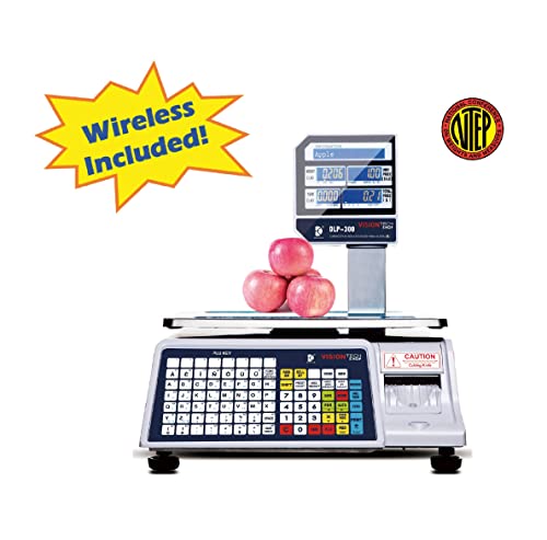 VisionTechShop DLP-300 Label Printing Scale Pole Display, 30/60lbs Capacity, 0.01/0.02lbs, NTEP Legal for Trade