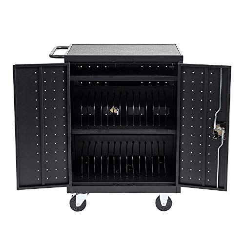 EZ Charge Mobile Charging Cart for iPads, Chromebooks, Laptops - 30 Device, Surge Protection