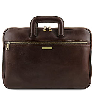 Tuscany Leather Caserta - Document Leather briefcase - TL142070 (DARK BROWN)