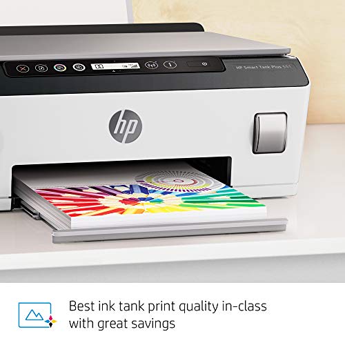 HP Smart-Tank Plus 551 Wireless All-in-One Ink-Tank Printer | up to 2 Years of Ink in Bottles | Mobile Remote Print, Scan, Copy (6HF11A)