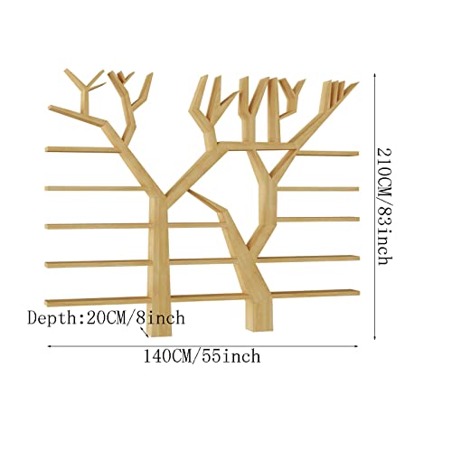 HIHELO Tree-Shaped Bookshelf Multi-Layer Assembly Bookcase (Wood, 160cm)